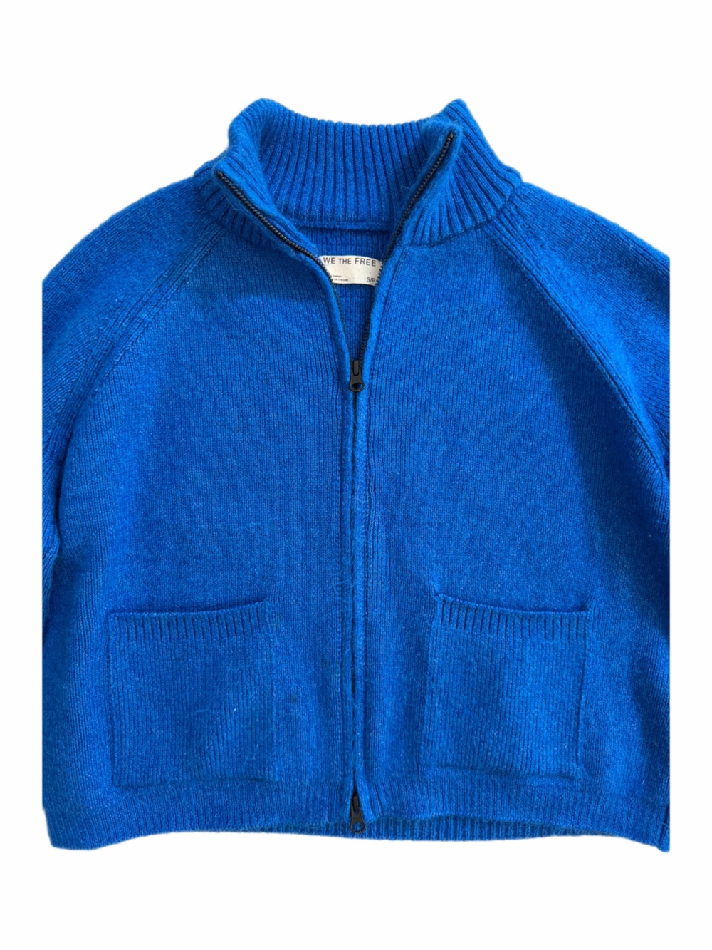 free people We The Free On It Zip-Up Cardigan sapphire blue size small - Picture 8 of 13